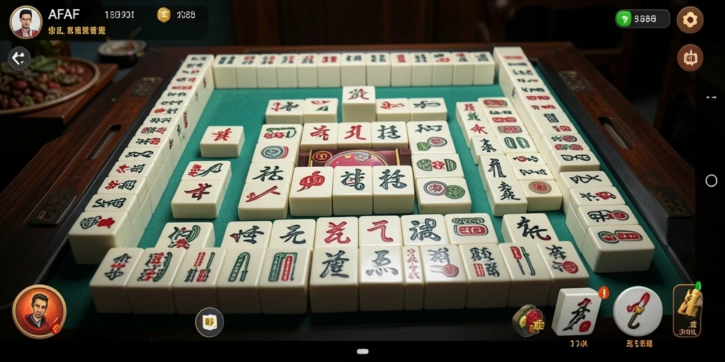 Screenshot AFAF menampilkan gameplay Mahjong yang menarik dan interaktif.