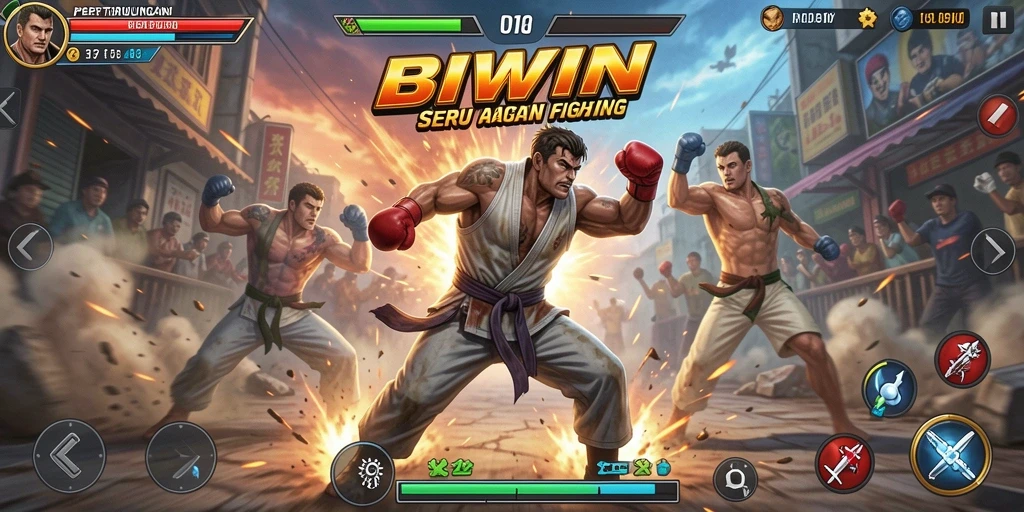 Gameplay BIWIN yang mendebarkan dengan pertarungan seru.