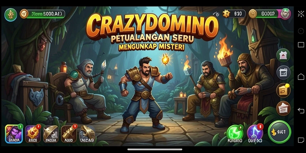 Tampilan gameplay <strong>CRAZYDOMINO</strong> yang penuh aksi dan tantangan.
