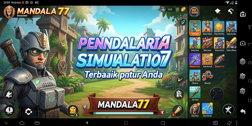 Tampilan menawan MANDALA77 saat gameplay Simulation yang intens.