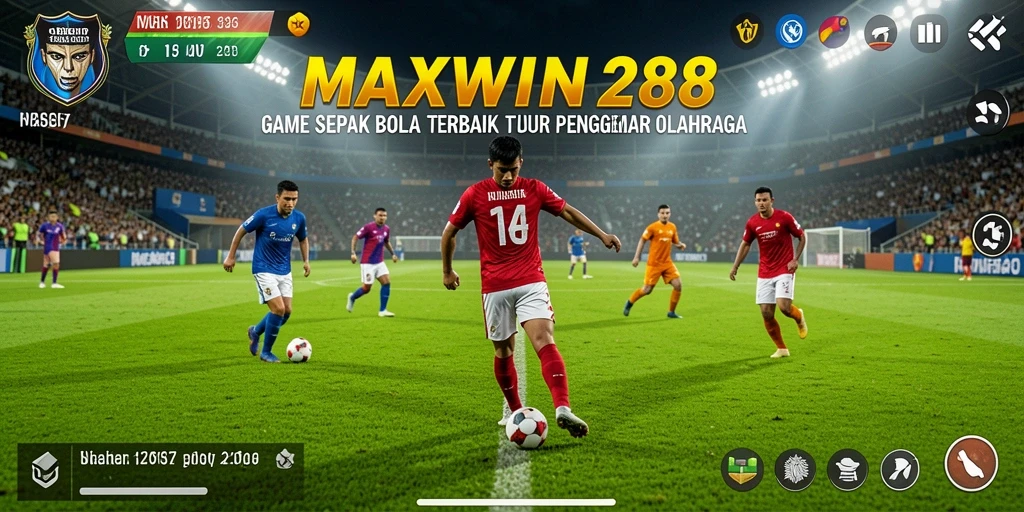 Tampilan gameplay intens dari MAXWIN288 saat bertanding di lapangan.