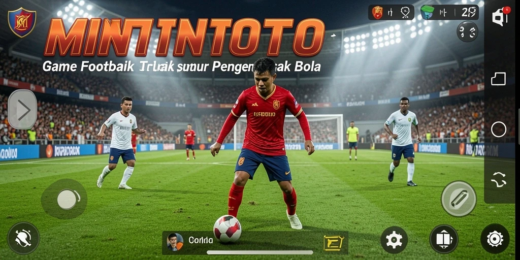 Screenshot MINTOTO menampilkan aksi seru di lapangan sepak bola.