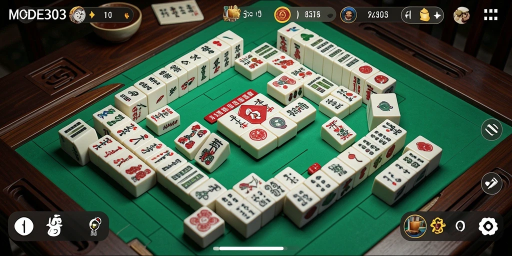 Tampilan menarik dari gameplay Mahjong di MODE303.