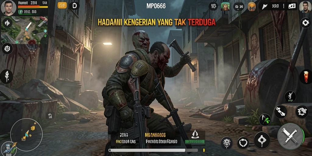 Screenshot gameplay MPO666 menampilkan suasana Horror yang mencekam.