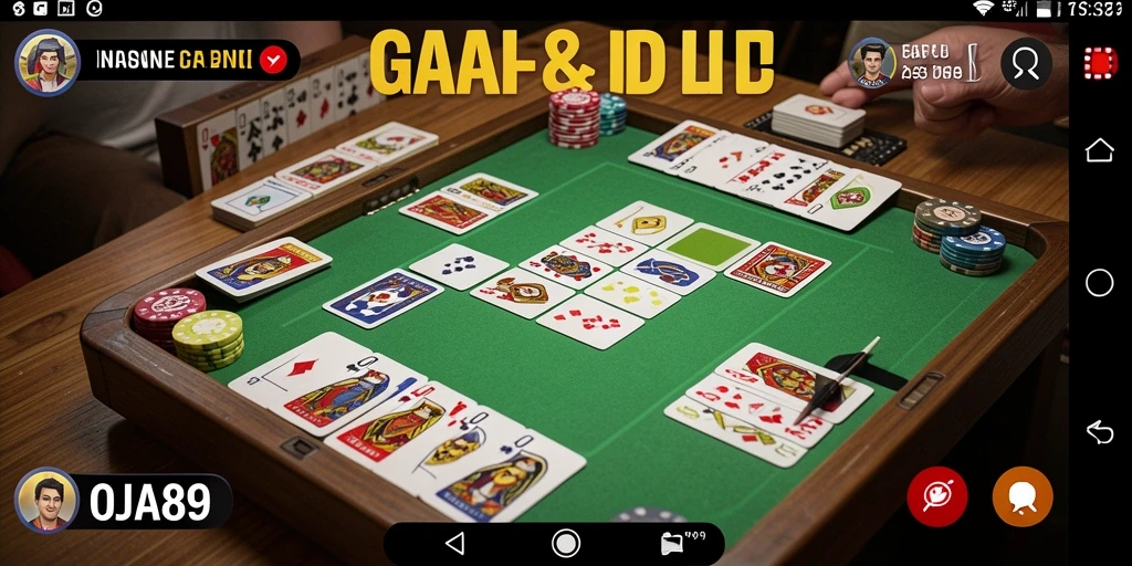 Tampilan gameplay Gaple di aplikasi OJA89 yang menarik.