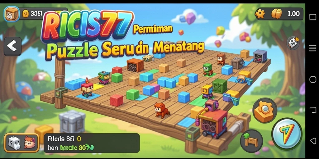 Menampilkan gameplay menantang dalam RICIS77 dengan berbagai teka-teki.