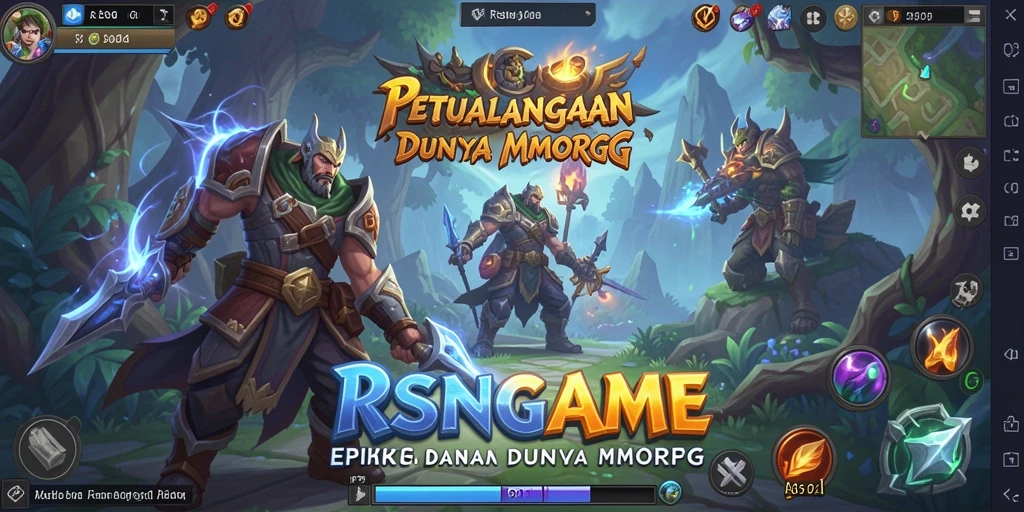 Gameplay seru dari RSNGAME, menampilkan petualangan MMORPG yang menarik.