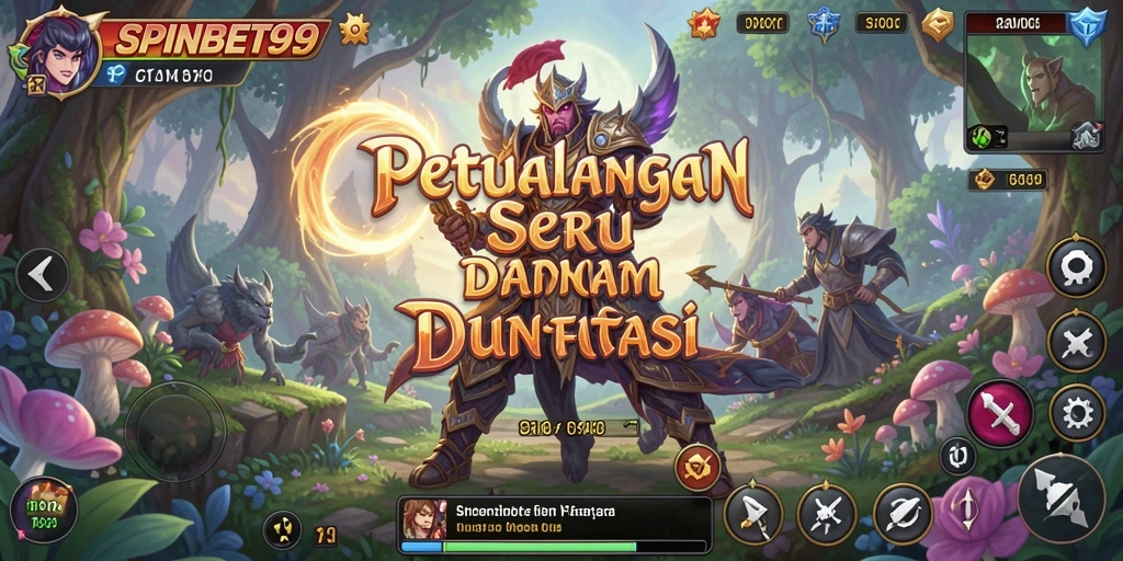 Tampilan gameplay menarik dari SPINBET99 dengan dunia petualangan luas.