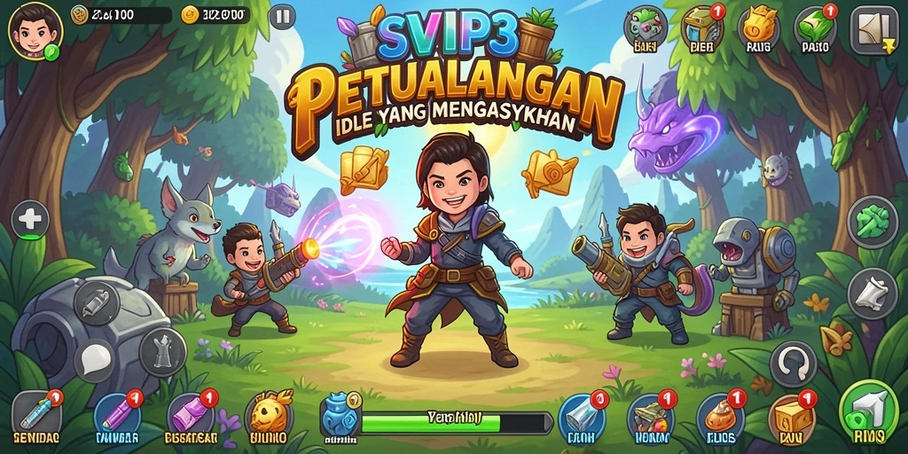 Tampilan screenshot utama SVIP3 menampilkan gameplay Idle yang menarik.